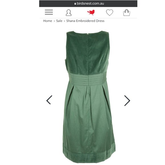 Uttam Boutique Embroidered Cotton dress, Green, Sz UK M - Picture 7 of 15